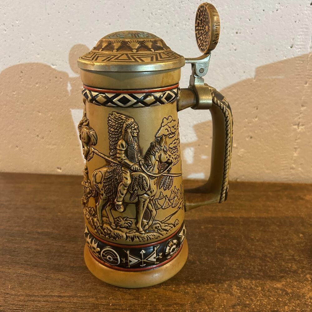 Indians of the American Frontier by Avon Beer Stein Vintage Mug 1988 Brazil